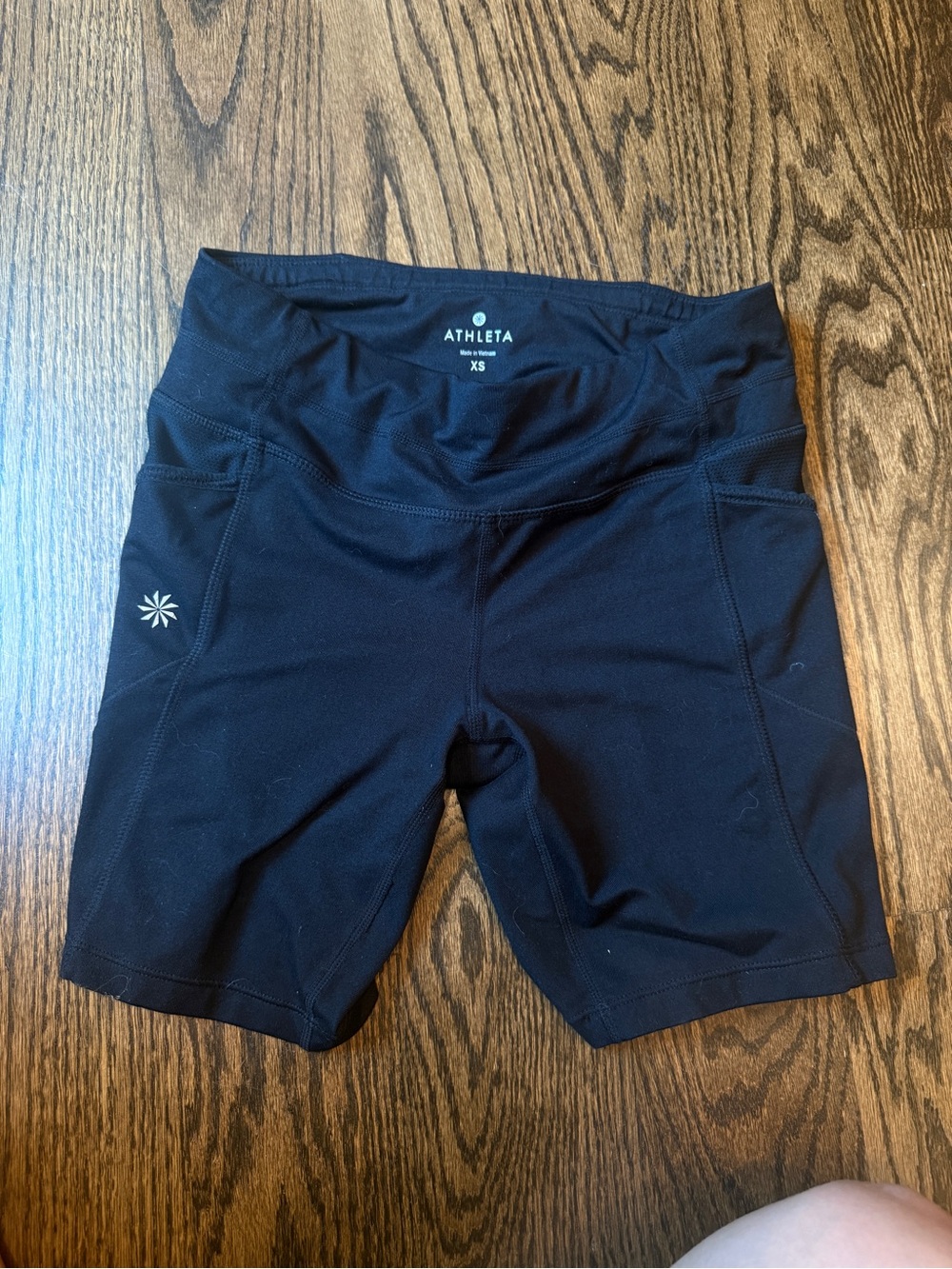 Athleta Black High-Rise Bike Shorts with Side Pocket